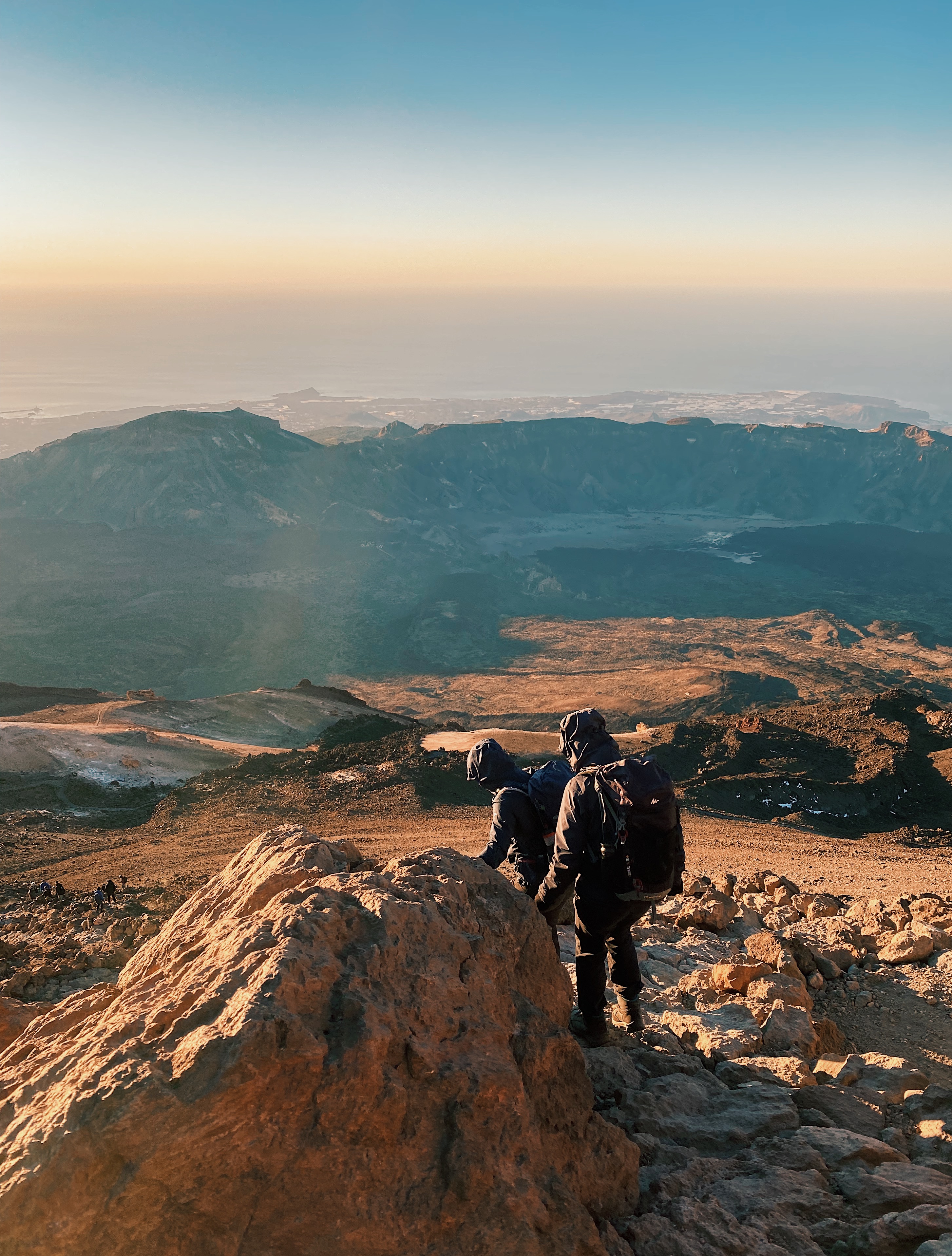 Descending from Sunrise Hike on Mount Teide