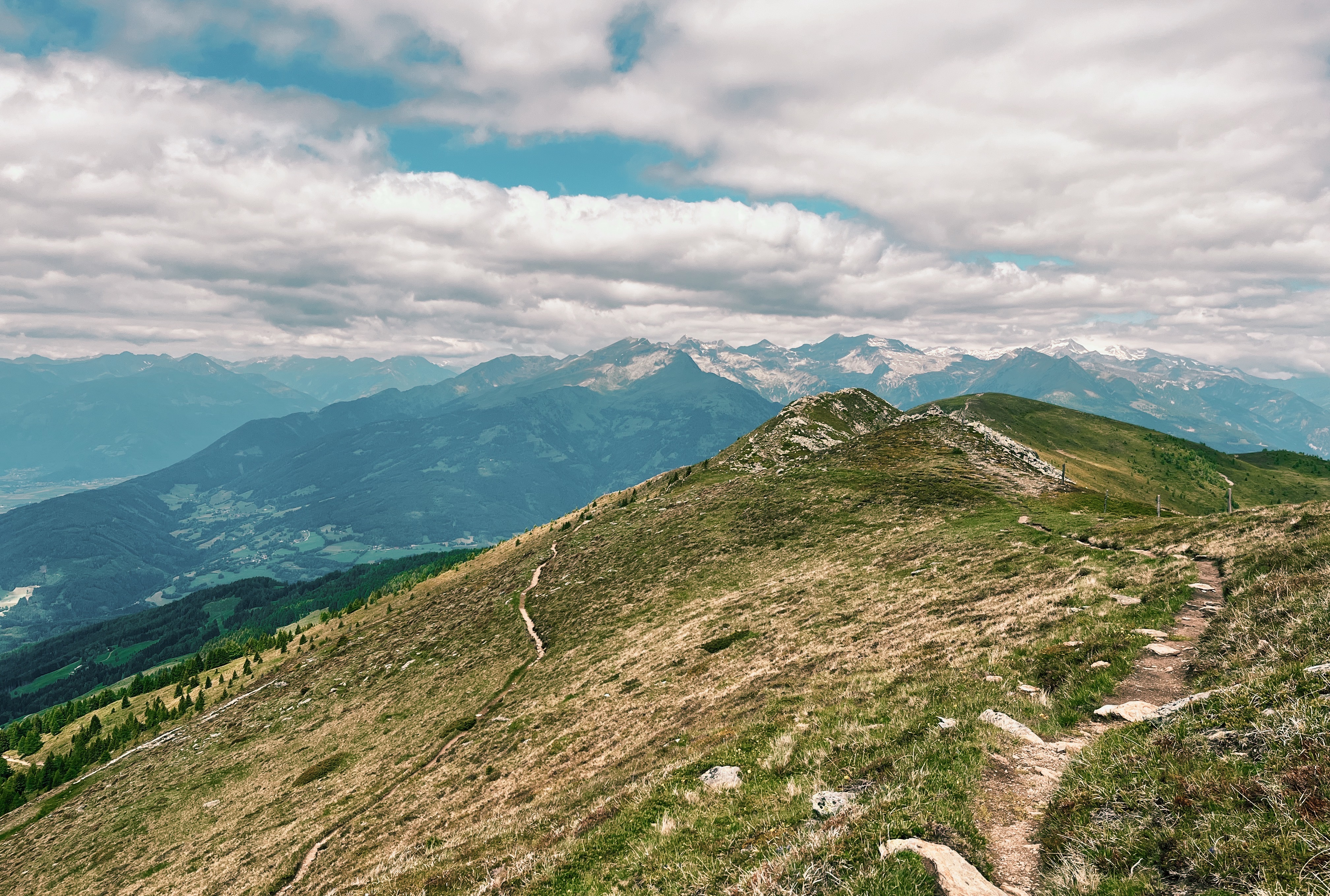 View from Tschiernock close to Alexanderalm on the Alpe Adria Trail